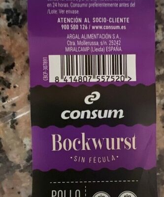 Bockwurst pollo y pavo