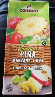 Zumo piña manzana y uva