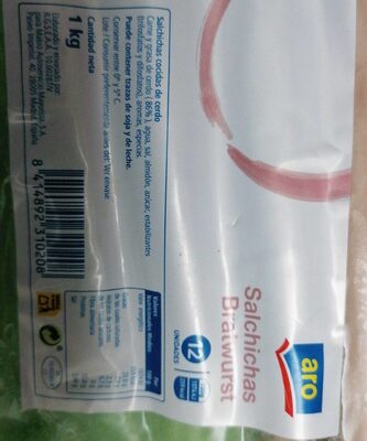 Salchichas bratwurst front packaging