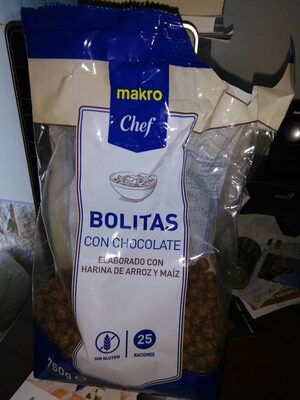 Bolitas con chocolate front packaging