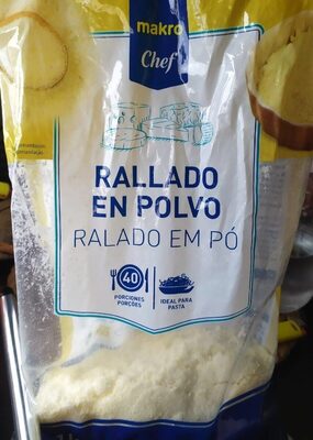 Queso rallado en polvo front packaging