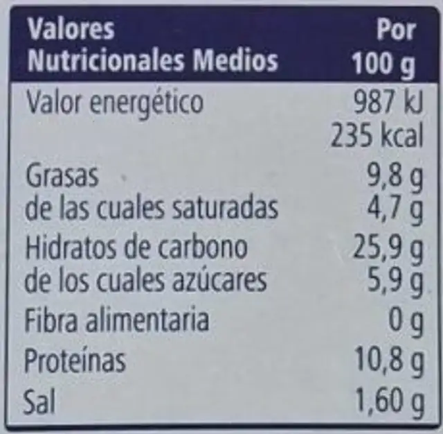 Pizza fresca barbacoa nutrition facts table