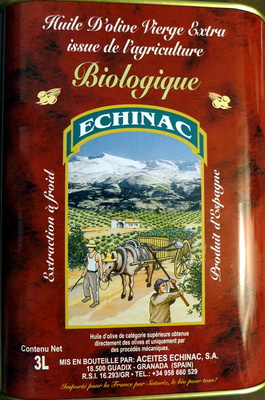 Huile d'olive front packaging