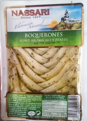 Boquerones suave aroma ajo y perejil