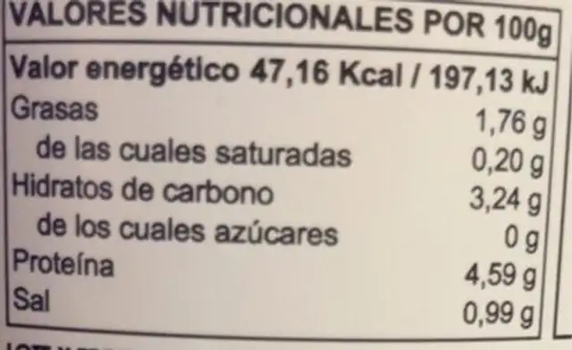 Caracoles de tierra cocinados en salsa nutrition facts table