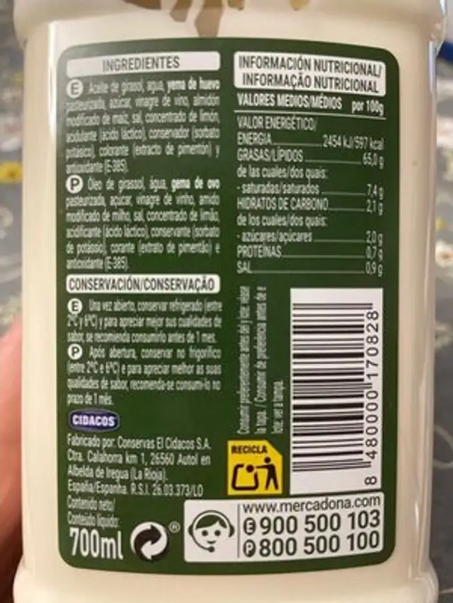 Unknown ingredients label
