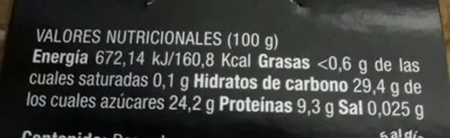 Ajo negro nutrition facts table