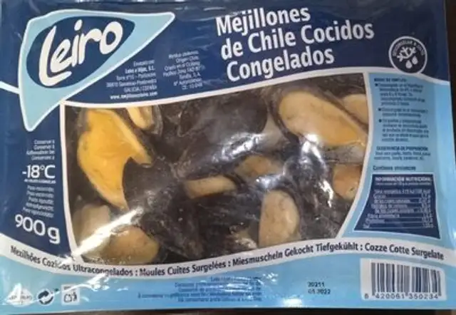 Mejillones de Chile Cocidos Congelados