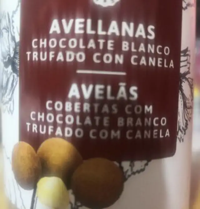 Avellanas chocolate blanco trufado son canela