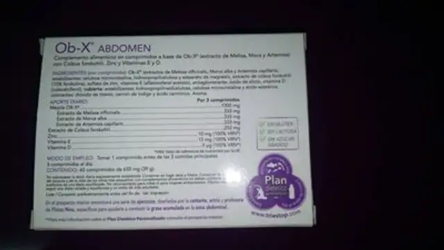 Unknown nutrition facts table