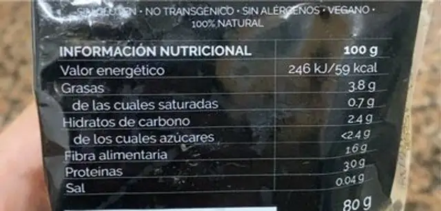 soja verde brotes germinados nutrition facts table