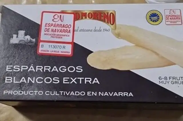 Espárrago nutrition facts table