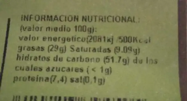 Almendrados con edulcorantes nutrition facts table