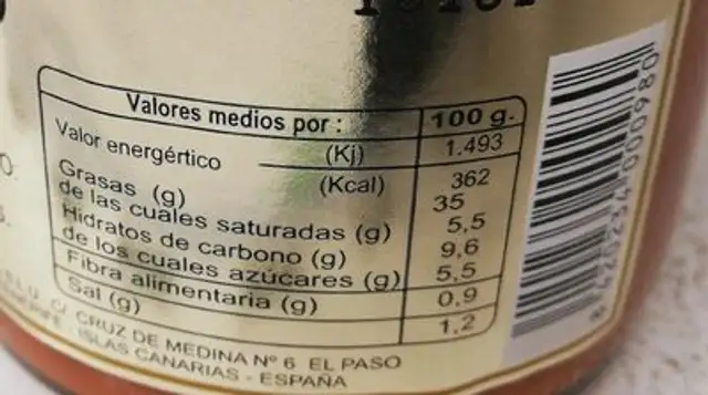 Mojo palmero picante nutrition facts table
