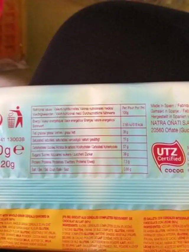 Vital'Crusty nutrition facts table