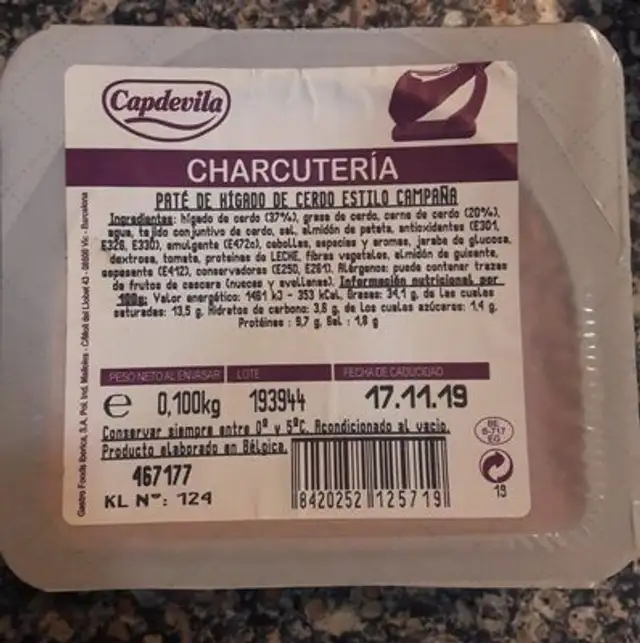 Paté de hígado de cerdo estilo campaña