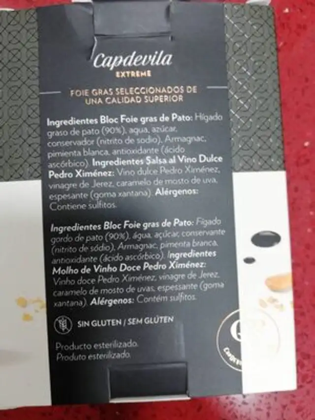 Unknown ingredients label