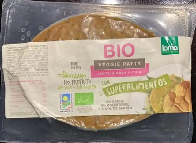 Bio veggie patty lenteja roja y chia
