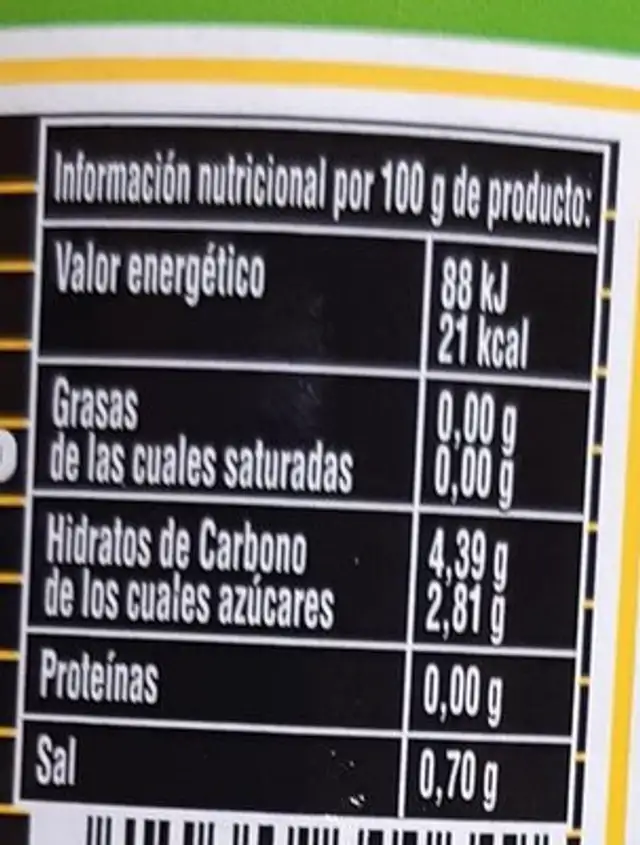 Zanahorias en tiras nutrition facts table