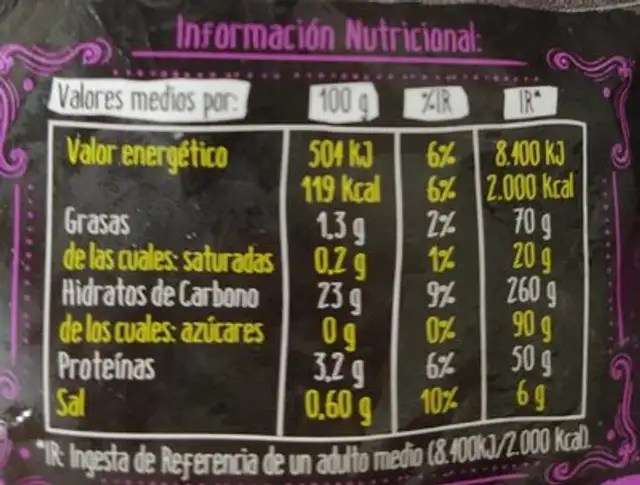 Arroz 3 delicias nutrition facts table