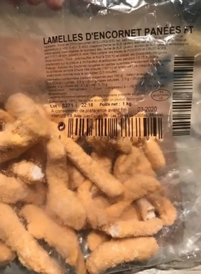 Lamelles d'encornet panées