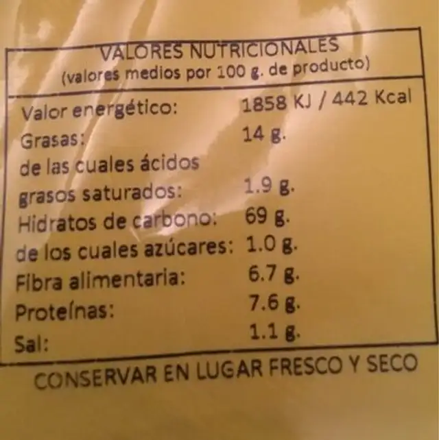 Maiz frito crujiente sabor barbacoa nutrition facts table