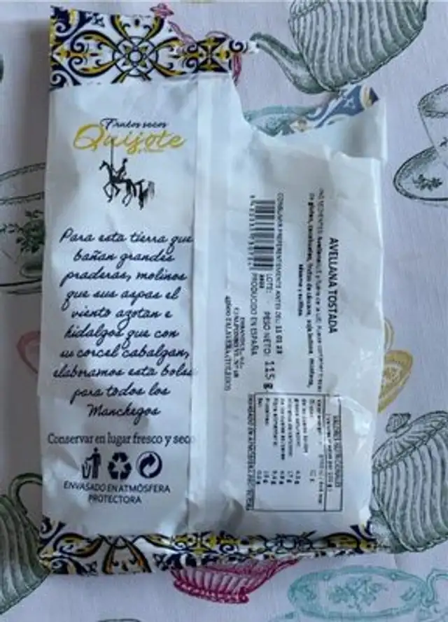 Avellana Tostada nutrition facts table