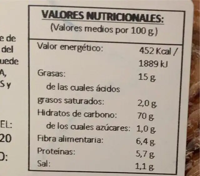 maiz frito gigante sabor barbacoa nutrition facts table