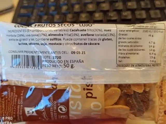 Cóctel frutos secos "lujo" nutrition facts table