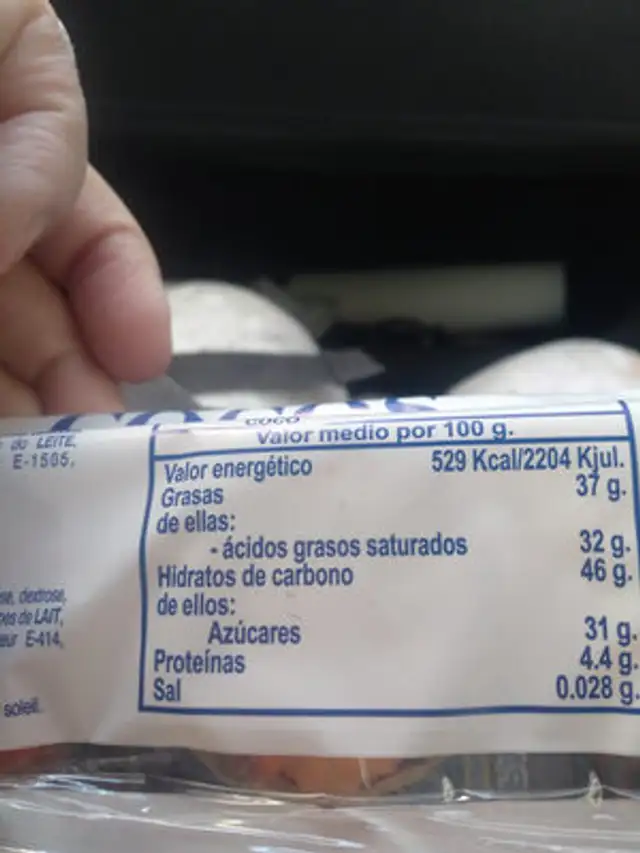 Cocos ingredients label