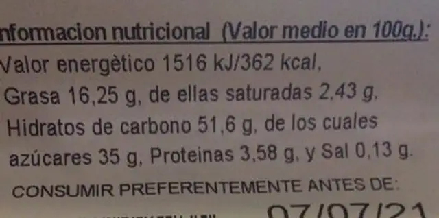 9593 Rosquillas fresa nutrition facts table