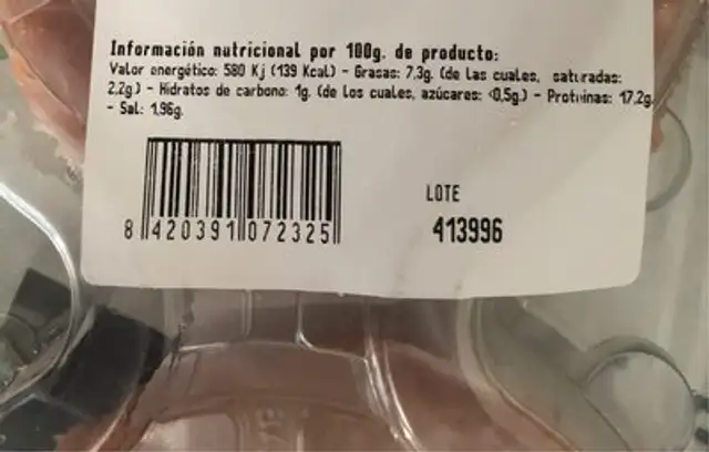Hamburgesa pollo nutrition facts table