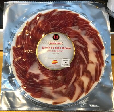Jamón de cerdo ibérico 50% raza ibérica front packaging