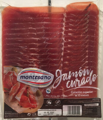 Jamón curado front packaging