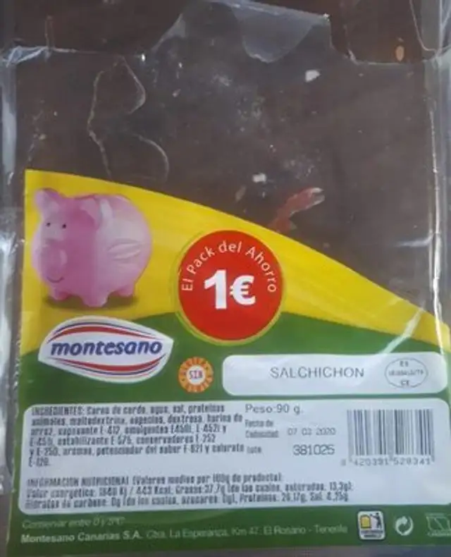 Salchichon nutrition facts table