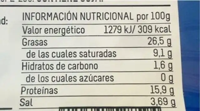 Salami ahumado cocido nutrition facts table