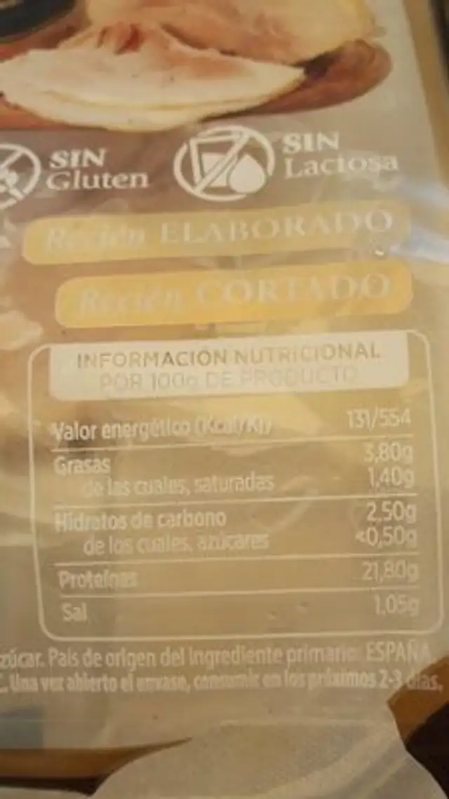 Pata asada canaria nutrition facts table