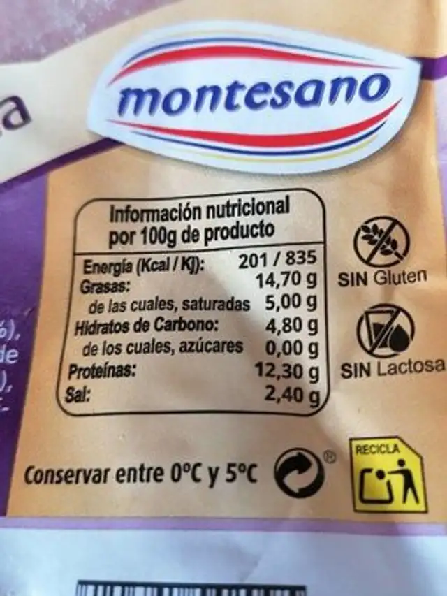 Mortadela Ahumada nutrition facts table