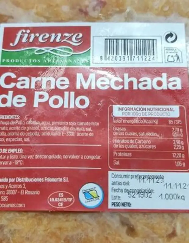 Carne mechada de pollo