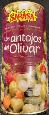 Surtido de aceitunas y encurtidos con AOVE front packaging