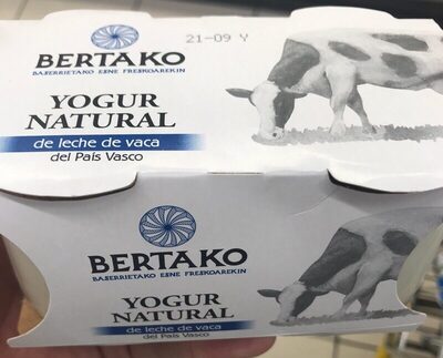 Yogur Natural de leche de vaca front packaging