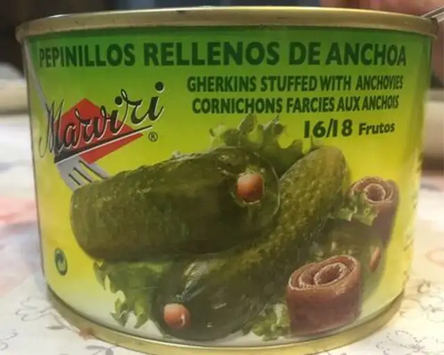 Pepinillos rellenos de anchoa Marivi