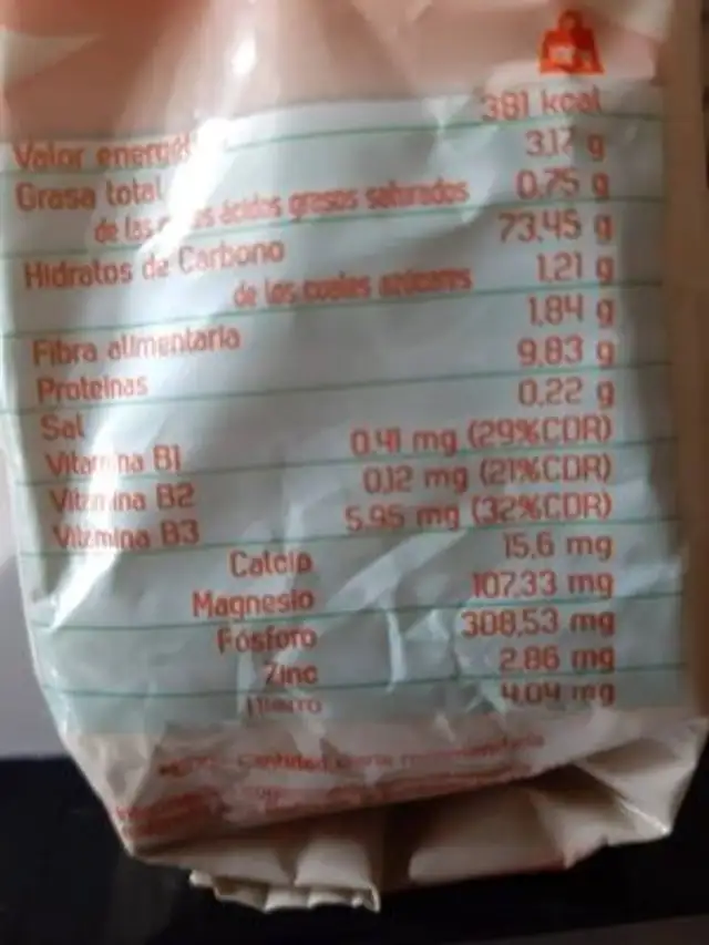 Gofio de 3 cereales nutrition facts table