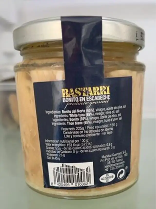 Bonitodel norteen escabeche nutrition facts table