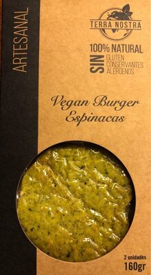 Vegan burger espinacas front packaging