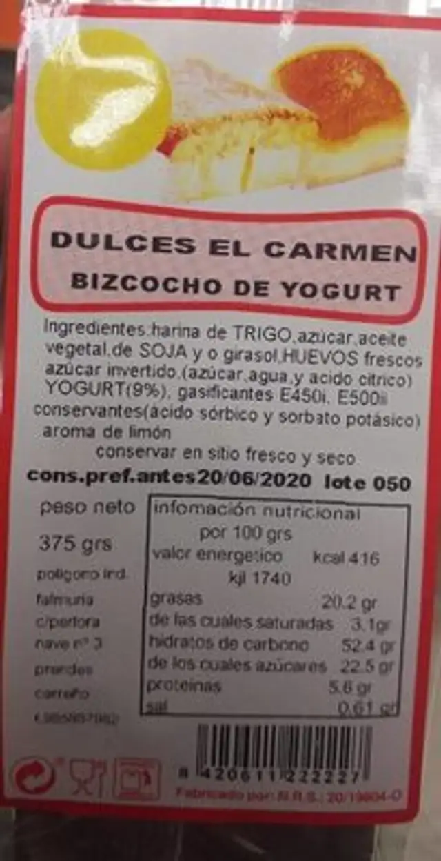 BIZCOCHO DE YOGURT