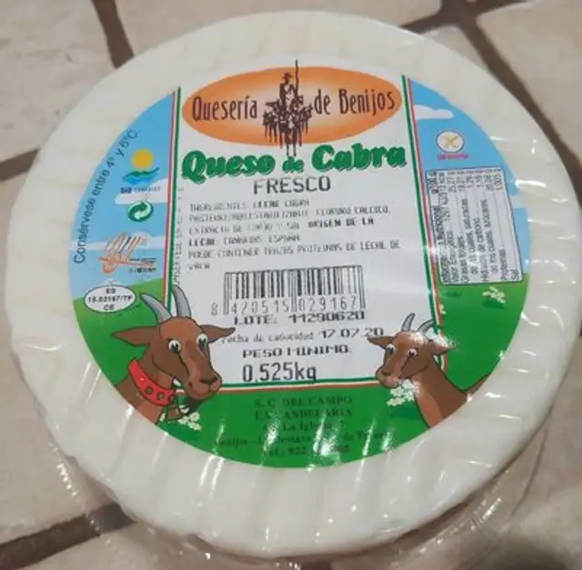 Queso de cabra fresco nutrition facts table