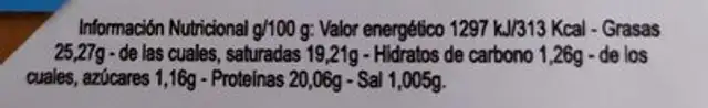 Queso de cabra fresco nutrition facts table