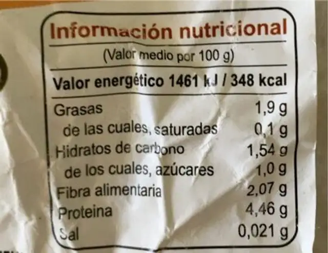 Soja texturizada nutrition facts table