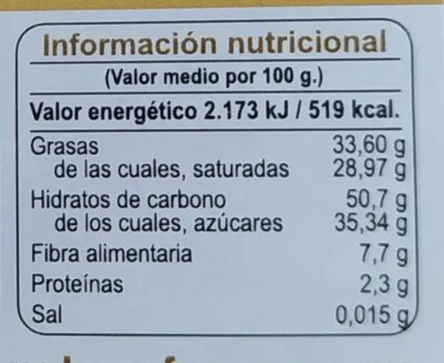 chips banana bio nutrition facts table